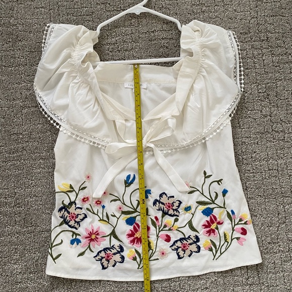 LULUMARI x ANTHROPOLOGIE Floral Embroidered Top Women’s Size Small - Picture 4 of 8